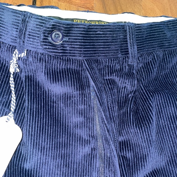 Peter Christian Navy Blue Pleated County Corduroy Pants 36”W 33”L - Picture 5 of 7